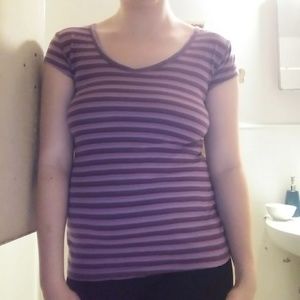 Shades of purple striped shirt